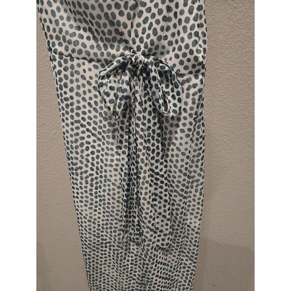 Elle Zeitoune Women's Green Polka Dot Satin Maxi Dress Size M 340 MSRP - Picture 9 of 11